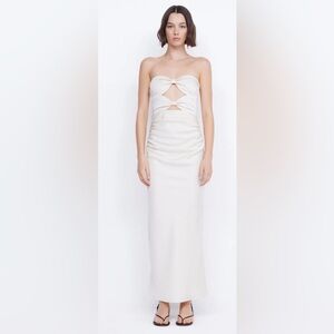 Bec + Bridge Rochelle Twist Strapless dress in Cream